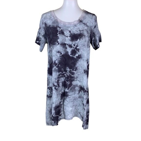 M Fredric Dresses & Skirts - M Fredric Gray Black Tie Dye‎ T Shirt Dress Size M Casual Boho Lounge